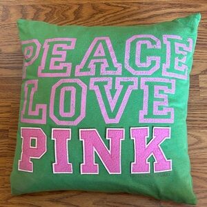 Victoria’s Secret “Peace Love PINK” Y2K pillow